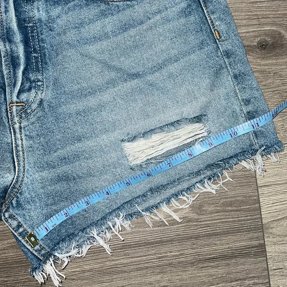 GRLFRND Helena High Rise Shorts Size 29 Breakout Cut Out Hip Blue Distressed 90s